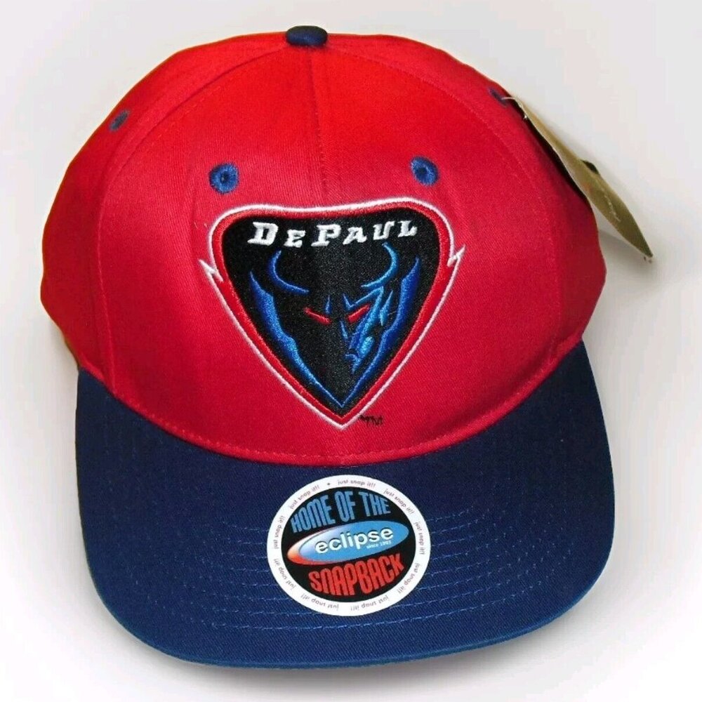 DePaul Blue Demons University Eclipse Mens Snapback hat Cap New Ncaa Red Blue